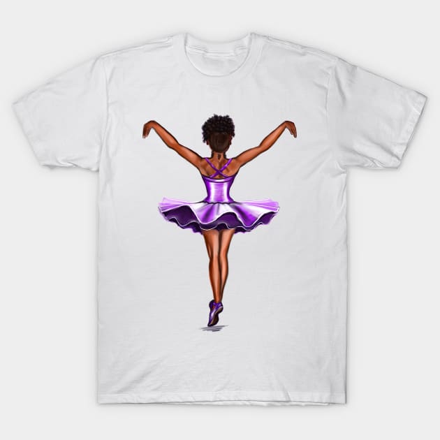 Ballet - African American ballerina 003- brown skin ballerina dancing T-Shirt by Artonmytee